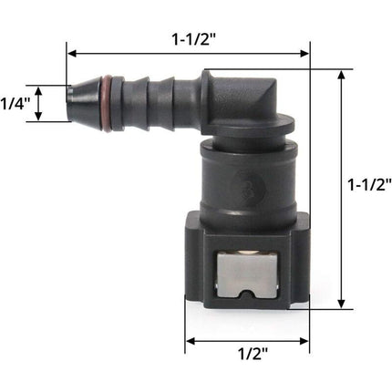 2 pcs Car Fuel Line Connector, Fuel Line Connector, 90 Degree Quick Connector, Plastic 7.89Mm Id6 Connector.