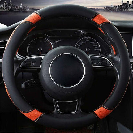 Car Steering Wheel Cover Microfiber Leather Steering Wheel Covers Universal 37-38Cm / 15" Non-Slip Breathable Durable.