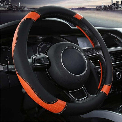 Car Steering Wheel Cover Microfiber Leather Steering Wheel Covers Universal 37-38Cm / 15" Non-Slip Breathable Durable.