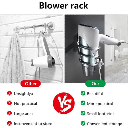 Hair Dryer Holder Aluminum Wall Mount Hair Dryer Holder Cable Rack For Kitchen Bathroom Accessories (Silver).