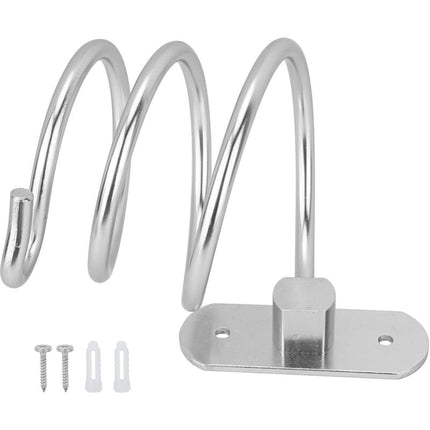 Hair Dryer Holder Aluminum Wall Mount Hair Dryer Holder Cable Rack For Kitchen Bathroom Accessories (Silver).