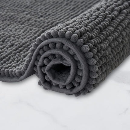 Non-Slip Chenille Bath Mat Super Absorbent And Machine Washableable For Bathroom, Shower, Bathtub Or As A Toilet Mat.