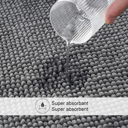 Non-Slip Chenille Bath Mat Super Absorbent And Machine Washableable For Bathroom, Shower, Bathtub Or As A Toilet Mat.