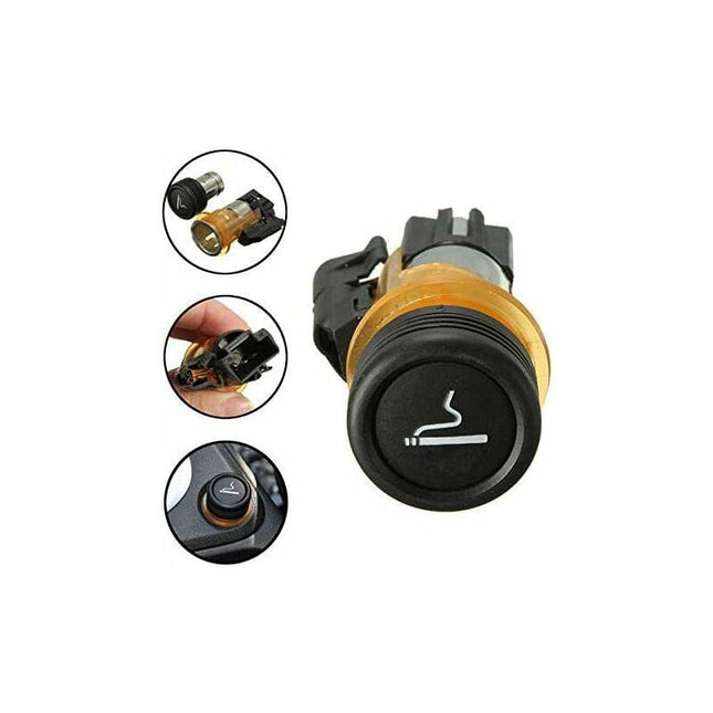 Car Cigarette Lighter & Cig Box Compatible With Peugeot 206 308 406 607.