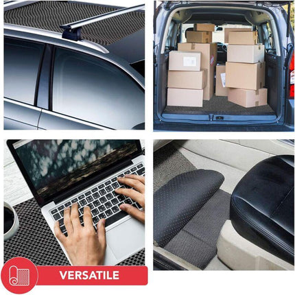 Car ROof Box Mat Non-Slip Waterproof Pvc Grid Pattern Multipurpose Cut To Size For Van Truck Car ROof Bag 90 X 100Cm.