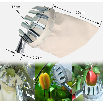 Fruit Picker, 1 Fruit Collector, Metal Fruit Picker, Fruit Picker With Bag, Cherry Picker, Diameter 16 Cm, For Picking.