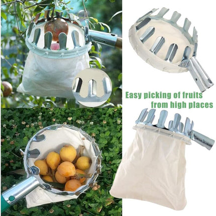 Fruit Picker, 1 Fruit Collector, Metal Fruit Picker, Fruit Picker With Bag, Cherry Picker, Diameter 16 Cm, For Picking.