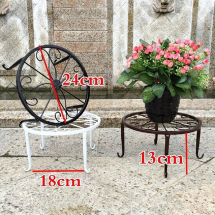 9" Rust Resistant Wrought Iron Metal Plant Pot Stand Black.