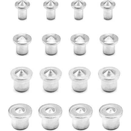 16 pcs Wood Dowel Centers, Stainless Steel Drill Guide Tool, 6/8/10/12Mm.