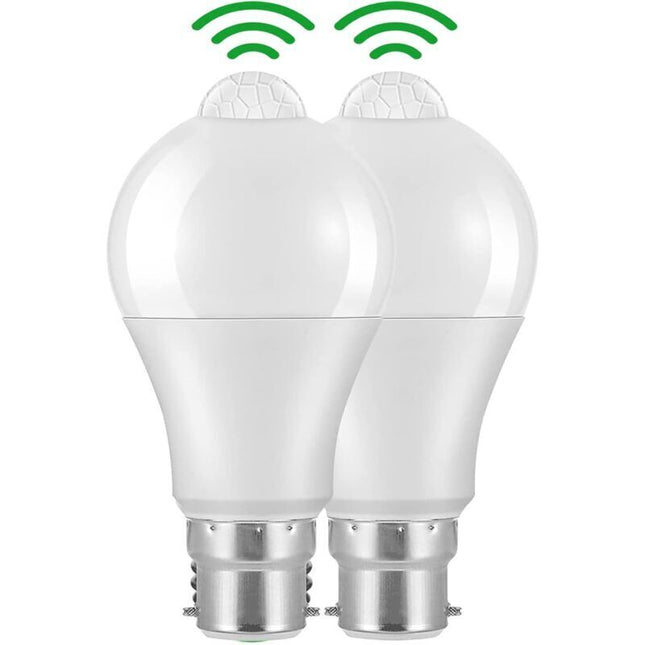 Motion Sensor Bulb B22 Bayonet LED, 12W, 1020Lm, Cool White 6000K, Cir 85, Waterproof Ip42 Energy Saving, Non-Dimmable,.
