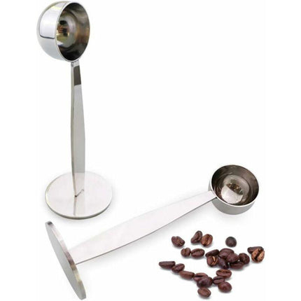2-In-1 Coffee Scoop Holder Espresso Coffee Measuring Spoon Stamp Stainless Steel Coffee Scoop Measuring And Tamping.