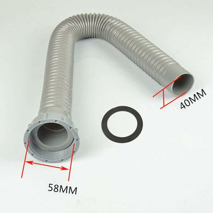 Bathtub Sink Drain Hose Flexible And Expandable, 58Mm Bold Single Interface Kitchen Sink Drain Hose 60Cm Long.