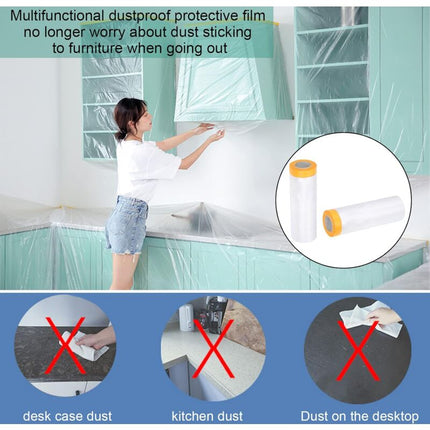 2 Pack Pe Material Furniture Dustproof Film High Adhesive Paint Protection Cover Sofa Furniture Dustproof Cover (3M.