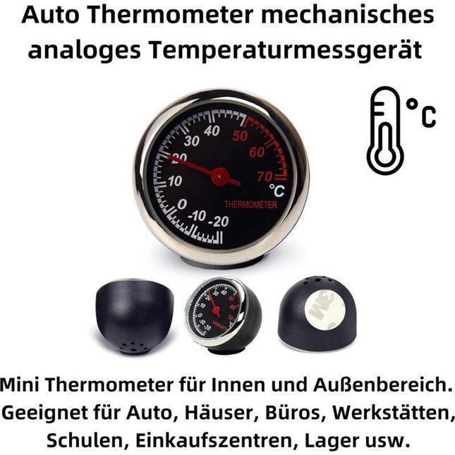 Car Thermometer Mechanical Needle Analog Counting Tool Anti-Scratch High Transparency And Durability Temperature.