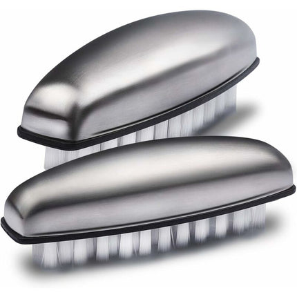 2X Stainless Steel Hand Nail Brush, Nail Brushes Hard Bristles Nail Cleaning Brush For Cleaning Hands, Nails, Feet.
