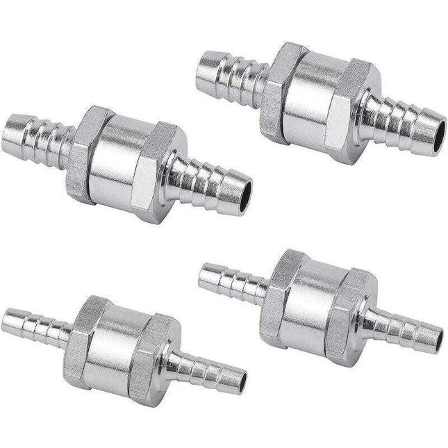 4 pcs Set Non-Return Valves 6/8/10/12Mm, Aluminum Alloy Fuel Valve With Arrow For Petrol Diesel Car Boat Motorcycle.