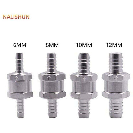 4 pcs Set Non-Return Valves 6/8/10/12Mm, Aluminum Alloy Fuel Valve With Arrow For Petrol Diesel Car Boat Motorcycle.