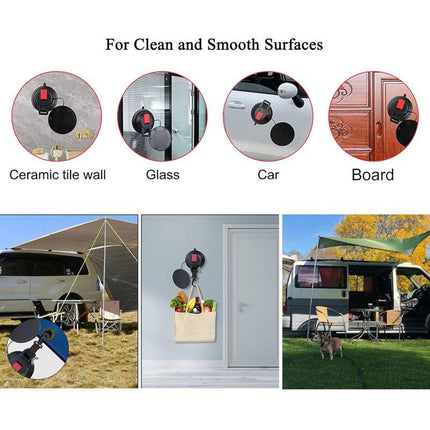 2 pcs Strong Car Anchor Suction Cups With Hook Fixing For Car Side Awning, Boat, Camping, Tarp, Tents, Luggage, Tarps.