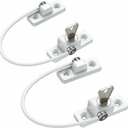 Child Window Safety, 2 pcs Zinc Alloy Child Window Protection Pvc Child Safety Window Lock With Screws And Keys,.