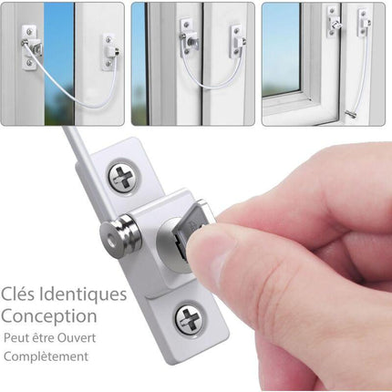 Child Window Safety, 2 pcs Zinc Alloy Child Window Protection Pvc Child Safety Window Lock With Screws And Keys,.