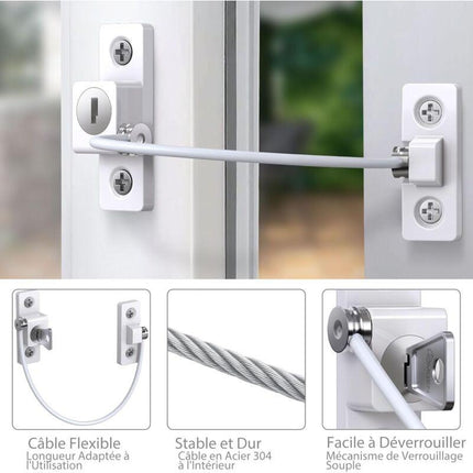 Child Window Safety, 2 pcs Zinc Alloy Child Window Protection Pvc Child Safety Window Lock With Screws And Keys,.