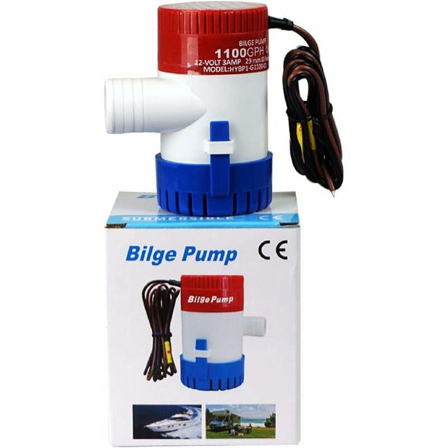 Marine Electric Bilge Pump 1100Gph 12V For Boat Caravan Rv Submersible Non-Automatic.