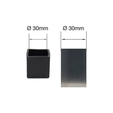 Square Rubber Caps - 30Mm - For Chairs, Tables, Furniture Legs.
