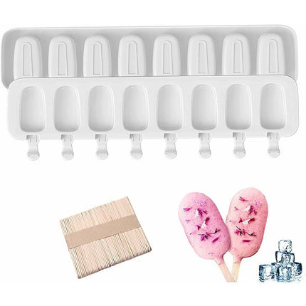 Silicone Ice Cream Molds, Magnum Cake Mold, 2 pcs+50 pcs Ice Cream Sticks, Homemade Popsicle Ice Cream, Bpa Free.