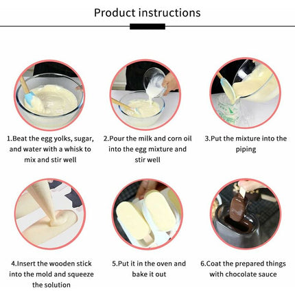 Silicone Ice Cream Molds, Magnum Cake Mold, 2 pcs+50 pcs Ice Cream Sticks, Homemade Popsicle Ice Cream, Bpa Free.