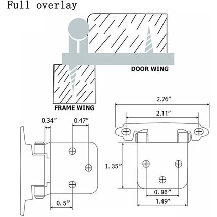 8 Pieces Stainless Steel Hinge, Cupboard Door Hinge With Screws, Stainless Steel Furniture Hinge, For Door Hinges,.