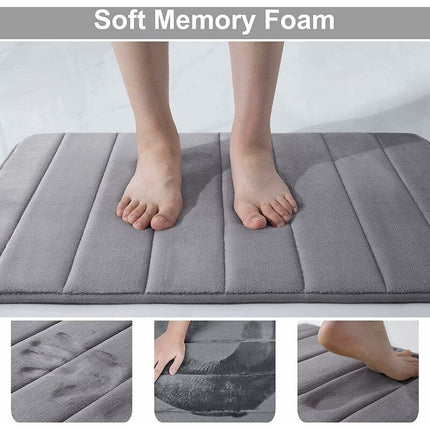 Non-Slip Memory Foam Toilet Mat With Cutout 50 X 60 Cm, Absorbent, Washable For Toilet, DArk Grey.