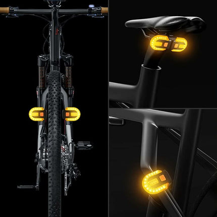 Bike Tail Light With Turn Signals - Split Wireless Remote Control For Cycling Rechargeable 5 Modes Safety Warning.