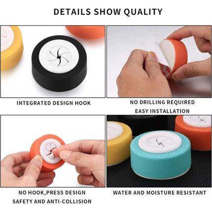 4 pcs Dishcloth Holders, Self Adhesive Bathroom Dishcloth Hooks, ROund Suction Cup Wall Hooks For Bathroom, Kitchen,.