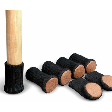 24 pcs Chair Leg Socks, Furniture Leg Caps, Non-Slip Chair Leg Pads For Fits 1"-2" Diameter Chair Legs, Black.