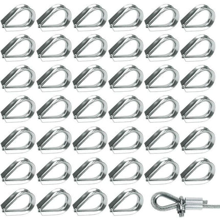 50 pcs M2 304 Stainless Steel Wire ROpe Thimbles Heart Thimble For Steel Cable For 2Mm Wire ROpe.