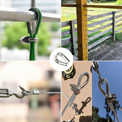 50 pcs M2 304 Stainless Steel Wire ROpe Thimbles Heart Thimble For Steel Cable For 2Mm Wire ROpe.