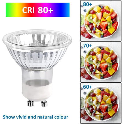 Halogen Bulb Gu10 35W 230V, 380Lm Warm White 2700K, Dimmable Halogen Spot Bulb, For Cabinet Light, Display Lights, Pack.