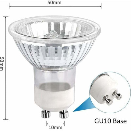 Halogen Bulb Gu10 35W 230V, 380Lm Warm White 2700K, Dimmable Halogen Spot Bulb, For Cabinet Light, Display Lights, Pack.