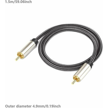 Digital Coaxial Audio Cable, Hifi 5.1 Spdif Rca To Rca Male To Male, For Digital Audio And Composite Video Cables.