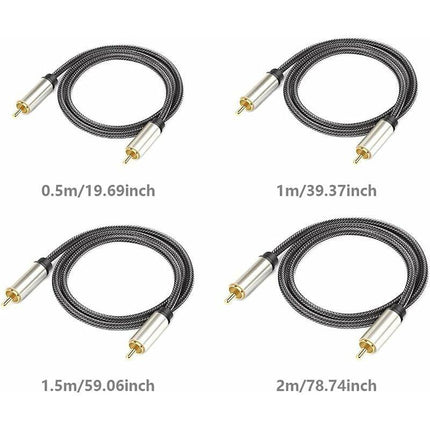 Digital Coaxial Audio Cable, Hifi 5.1 Spdif Rca To Rca Male To Male, For Digital Audio And Composite Video Cables.