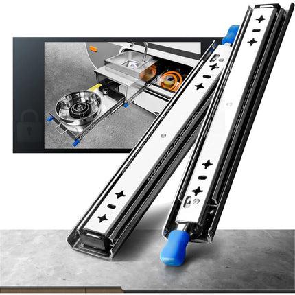 Heavy Duty Drawer Slide With Lock Fixing Drawer Slide 120Kg Load Capacity Ball Bearing 1 Pair (30Cm).