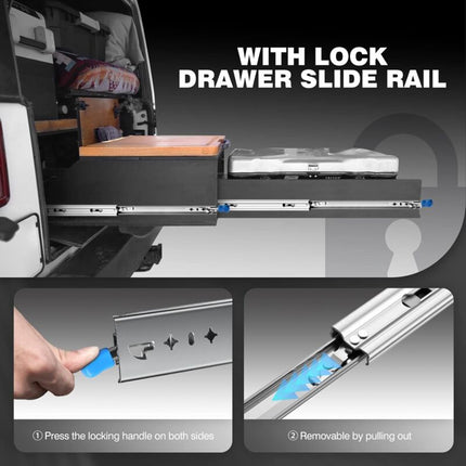 Heavy Duty Drawer Slide With Lock Fixing Drawer Slide 120Kg Load Capacity Ball Bearing 1 Pair (30Cm).