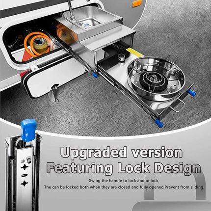 Heavy Duty Drawer Slide With Lock Fixing Drawer Slide 120Kg Load Capacity Ball Bearing 1 Pair (30Cm).