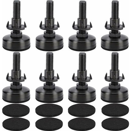 8 pcs Adjustable Furniture Straightener Feet, Adjusting Screws, Adjusting Feet With Push-In Nut For Wooden Furniture.