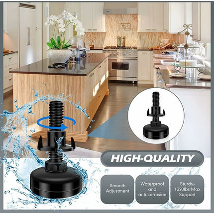 8 pcs Adjustable Furniture Straightener Feet, Adjusting Screws, Adjusting Feet With Push-In Nut For Wooden Furniture.