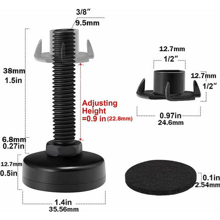 8 pcs Adjustable Furniture Straightener Feet, Adjusting Screws, Adjusting Feet With Push-In Nut For Wooden Furniture.