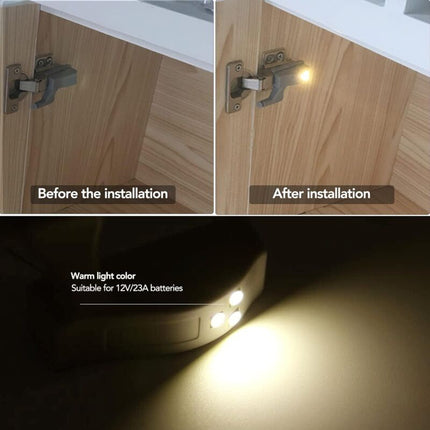 10 pcs Universal Hinge Lights Cabinet Light Warm White Color 12V 23A Battery For Kitchen Home Furniture Wardrobe.