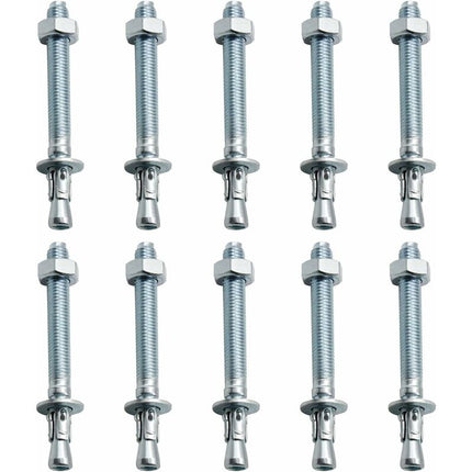 Anchor Plugs, 10 pcs M10/10Mm Galvanized Heavy Duty Anchors, Galvanized Metal Anchors, For Balustrades, Curtain Walls,.