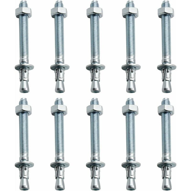 Anchor Plugs, 10 pcs M10/10Mm Galvanized Heavy Duty Anchors, Galvanized Metal Anchors, For Balustrades, Curtain Walls,.