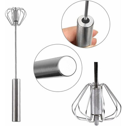 2 Egg Beaters, Multifunctional Semi-Automatic Hand Held Stainless Steel Whisk, Milk Frother, ROtating Beater For.
